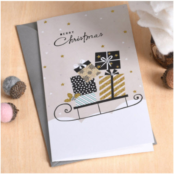 Merry Christmas sled greeting cards - Picture 1 of 2